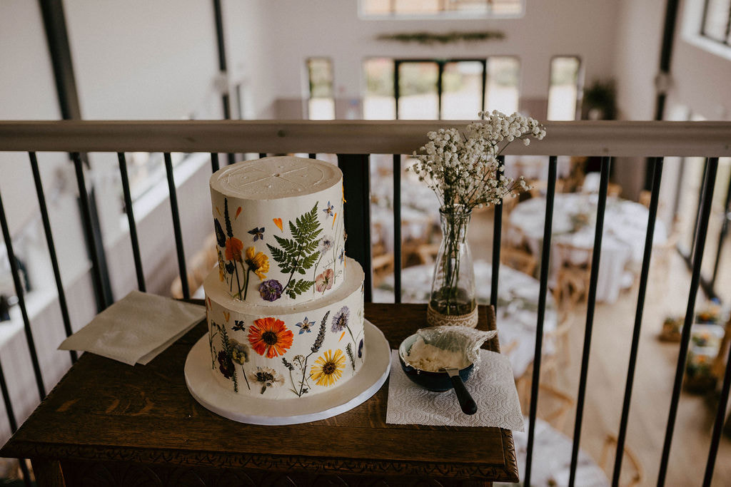 Botanical Cake being made for wedding day