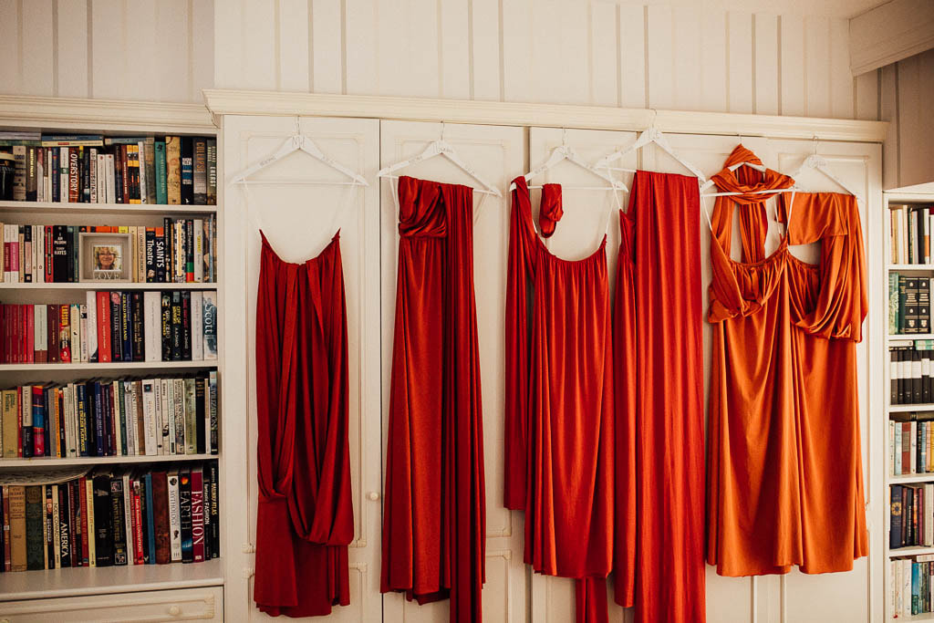 Burnt orange bridesmaids dresses from Etsy UK